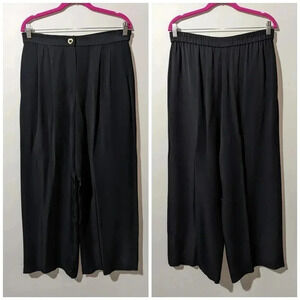 St. John Sport High Rise Wide Leg Silk Blend Pant